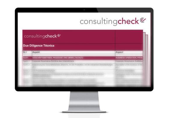 Ein Screenshot der Checkliste für die Technical Due Diligence.