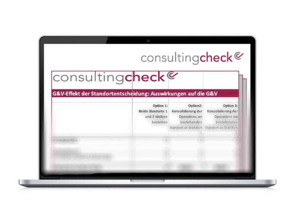 Ein Screenshot der Rechenanwendung für die Beurteilung der Standortfrage.