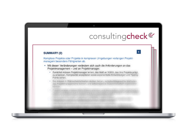 Ein Screenshot des Whitepapers zu Projektmanagement in der VUKA-Welt.