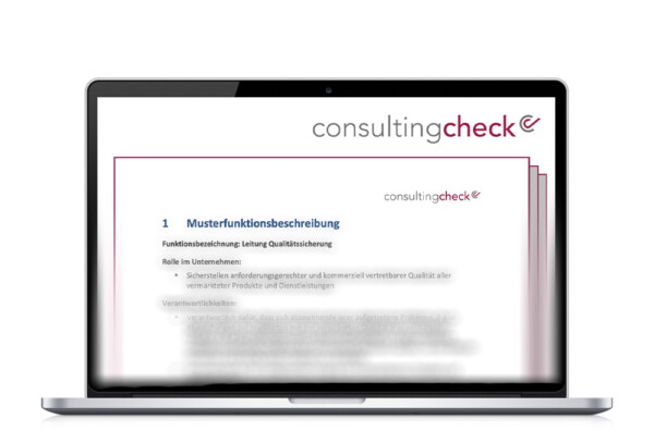 Ein Screenshot der Funktionsbeschreibungen Qualitätssicherung.