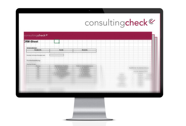 Ein Screenshot des CRM-ARbeitsblatts für den Vertrieb.