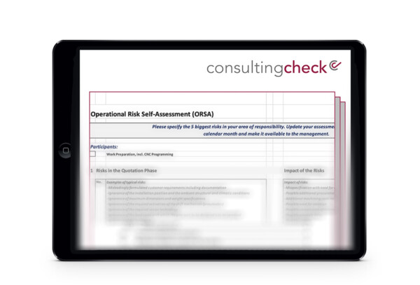 Ein Screenshot der Vorlage für ein Operational-Risk Self-Assessment.