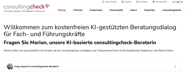 KI-Dialog bei consultingcheck